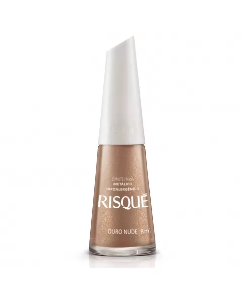 RISQUE ESMALTE METÁLICO OURO NUDE 8ml - COMERCIAL