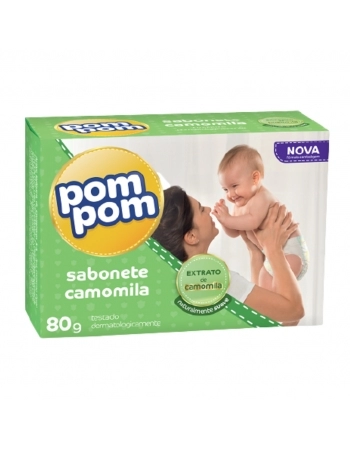 POMPOM SABONETE INFANTIL CAMOMILA E ERVA CIDREIRA 80g