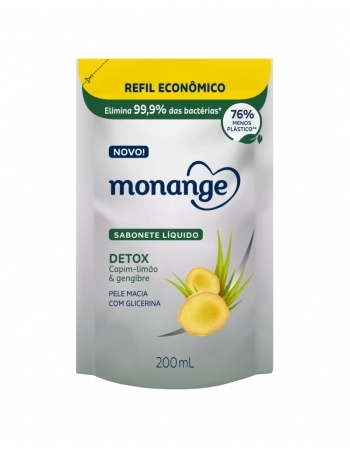 MONANGE SABONETE LIQUIDO REFIL DETOX 12X200ML (12)