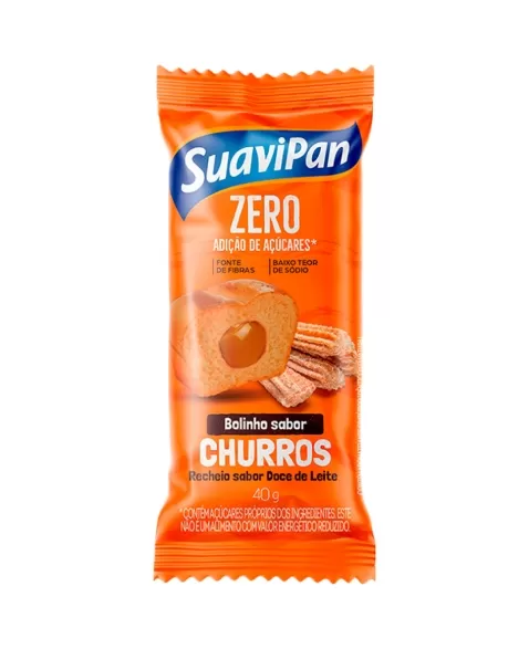 BOLINHO ZERO SABOR CHURROS/DOCE DE LEITE 40G (48)