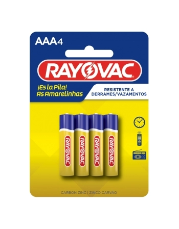 RAY PILHA ZIN TUBES AAA DP 4X4