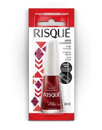 RISQUE ESMALTE METÁLICO MAÇÃ DO AMOR - BLISTER