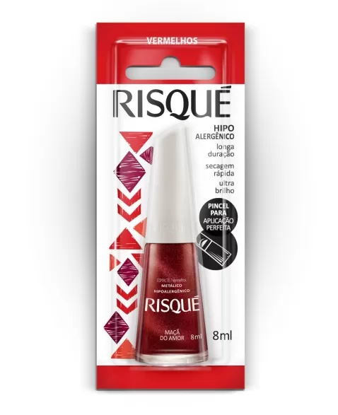 RISQUE ESMALTE METÁLICO MAÇÃ DO AMOR - BLISTER