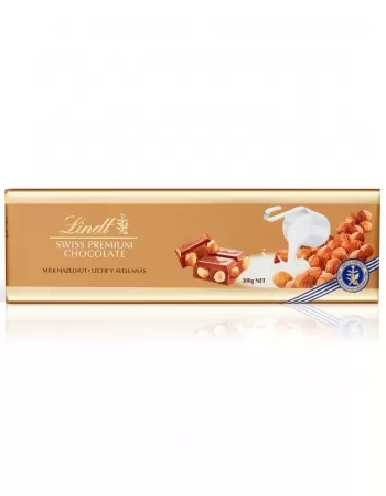 LINDT TABLETE GOLD AO LEITE COM AVELÃ 300g (40)