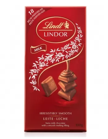 LINDT LINDOR SINGLES AO LEITE 100g (144)