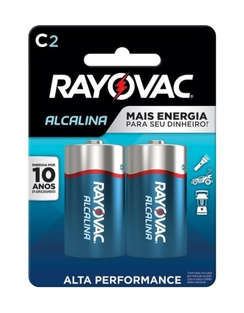 RAYOVAC PILHA ALCALINA C2 CARTELA COM 2