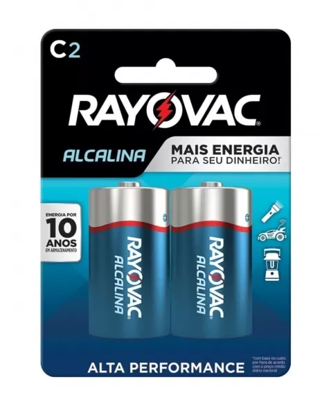 RAYOVAC PILHA ALCALINA C2 CARTELA COM 2