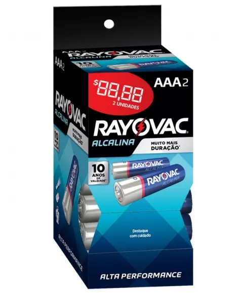 RAYOVAC PILHA ALCALINA TUBES AAA CARTELA COM 32