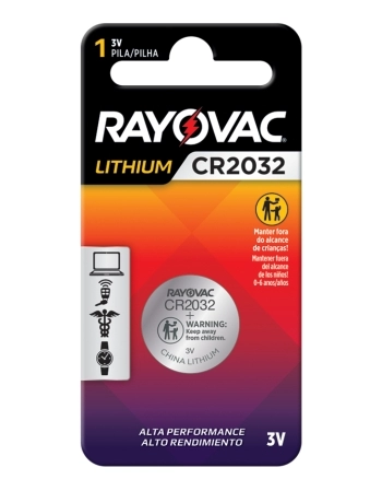 RAYOVAC PILHA ELETRÔNICA CR2032 CARTELA COM 1