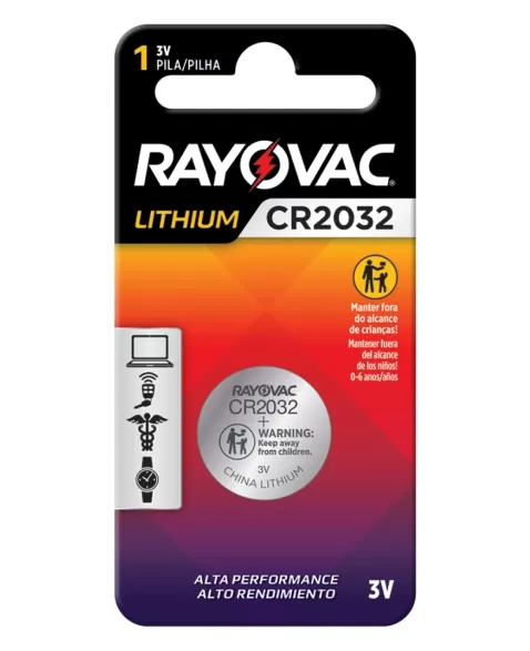 RAYOVAC PILHA ELETRÔNICA CR2032 CARTELA COM 1