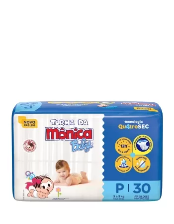 TURMA DA MÔNICA BABY FRALDA JUMBO P 30un