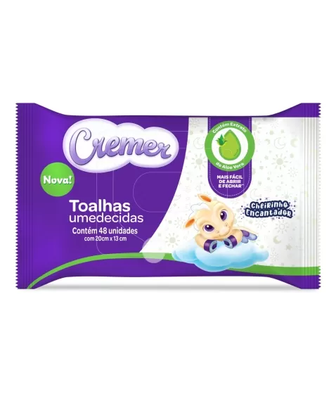 CREMER DISNEY TOALHA UMEDECIDA ALOE VERA 48UN