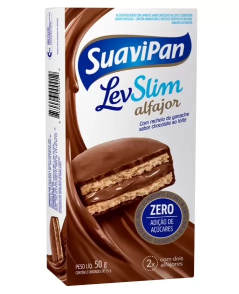 LEVSLIM ALFAJOR PACK CHOCOLATE AO LEITE 2X50G (12)