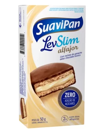 LEVSLIM ALFAJOR PACK CHOCOLATE BRANCO 2X50G (12)