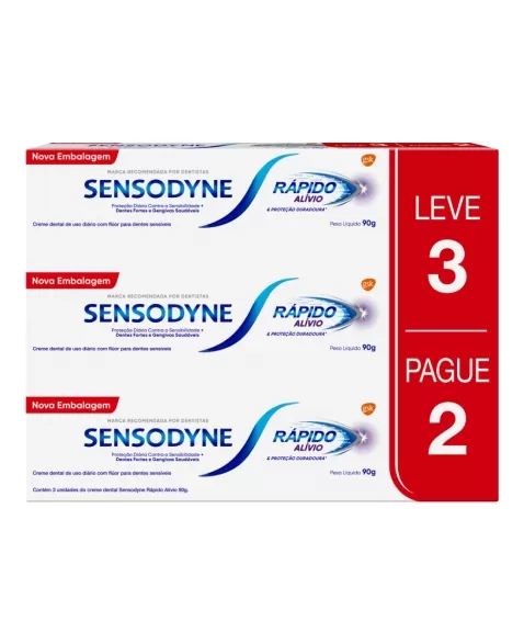 SENSODYNE KIT LV3PG2 RÁPIDO ALÍV 90G(12)