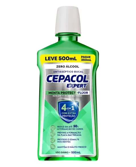 CEPACOL EXPERT MENTA PROTECT S/ALCOOL L500P350ML (12)