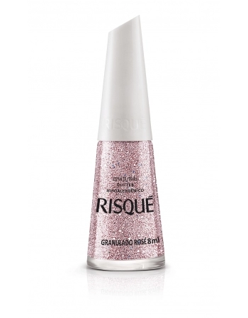 RISQUE ESMALTE GLITTER GRANULADO ROSÉ 8ml - COMERCIAL