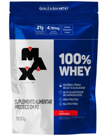 MAX T. 100% WHEY REFIL MORANGO VF V01 900G (5)