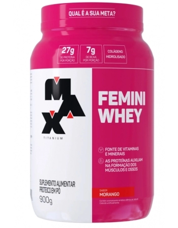 MAX T. FEMINI WHEY MORANGO 900G (4)