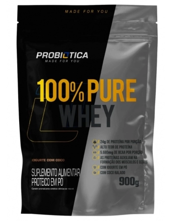 PROBI 100% PURE WHEY REFIL IOGUR C/COCO VF 900G (5)