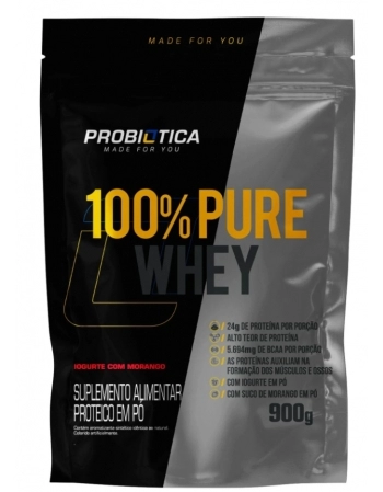 PROBI 100% PURE WHEY REFIL IOGUR C/ MORANGO 900G (5)