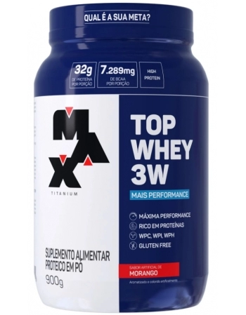 MAX T. TOP WHEY 3W + PERFOR MORANGO VF 900G (4)