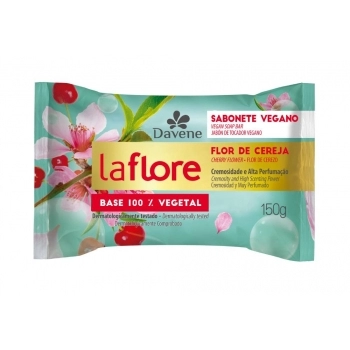 SABONETE EM BARRA VEGETAL LA FLORE FLOR DE CEREJA 150G (36)