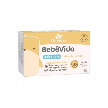 SABONETE VEGETAL EM BARRA BEBÊ VIDA LEITE DE ARROZ 90G (36)