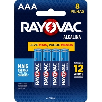 RAY PILHA ALC AAA8 L+P- SM-192 24 CART C/8 (24)