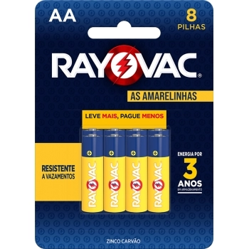 RAY PILHA ZINCO AA8 L+P- SM-384 48 CART C/8 (48)