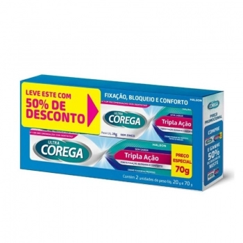COREGA KIT CREME S/SABOR 70G+20G