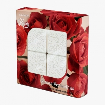 DAVENE KIT SABONETE VEG ROSAS VERMELHAS C/4 40G (9)