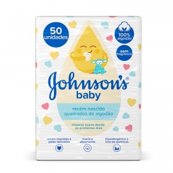JOHNSON’S BABY QUADRADO DE ALGODÃO RN C/50 UN (24)