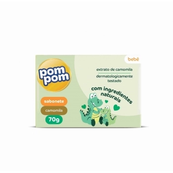 POMPOM SABONETE INFANTIL CAMOMILA E ERVA CIDREIRA 70g